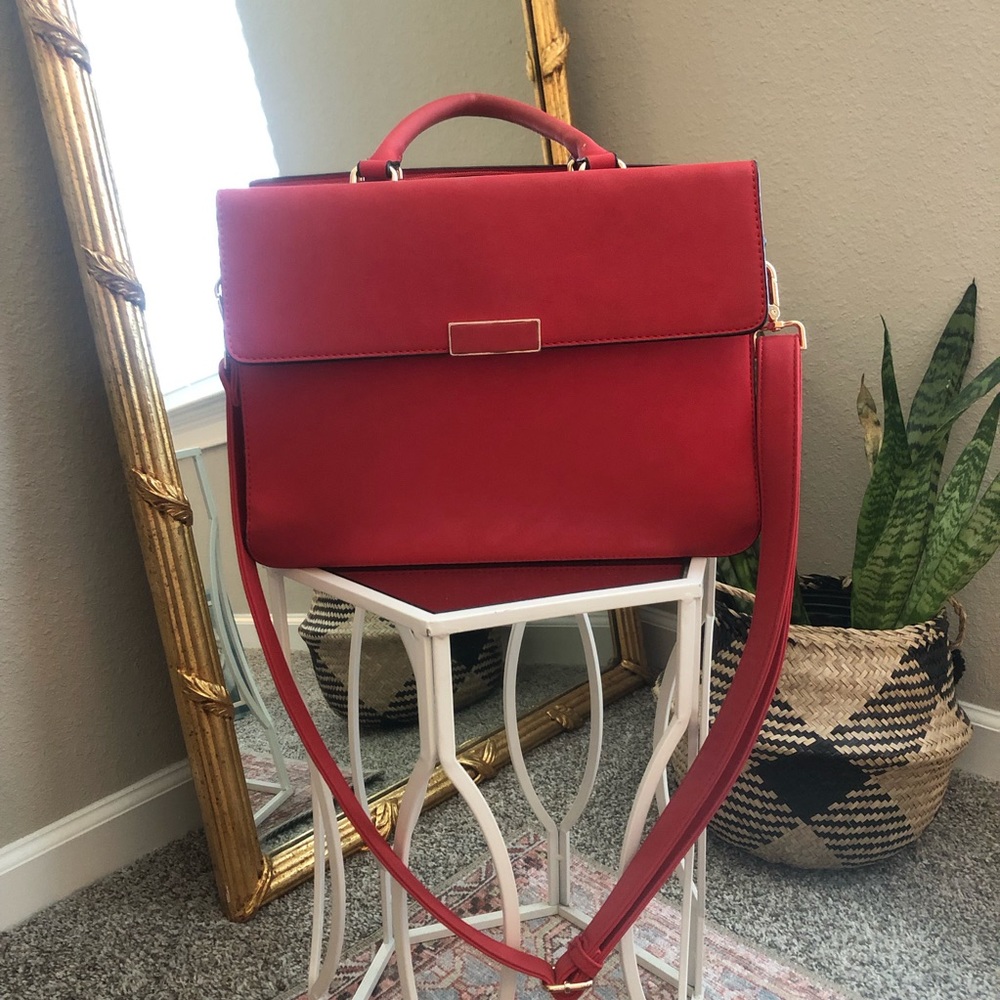 Red structured purse